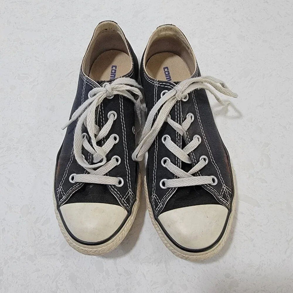 Converse Chuck Taylor All-Star Sneakers Youth Size 3‎ Black Canvas Low Top Shoes